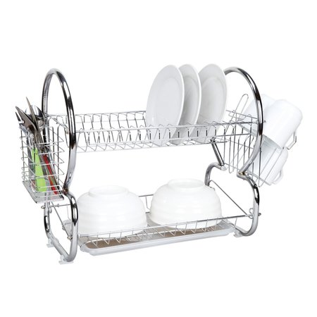 HOME BASICS Home Basics 2-Tier Chrome Dish Drainer ZOR96079